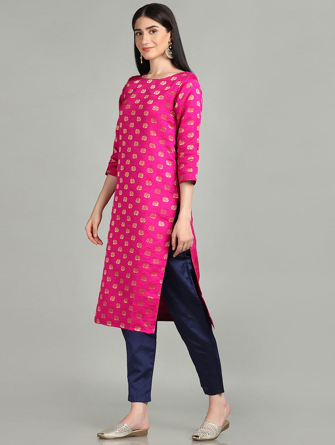 round neck kurta pant set - 19554948 - Standard Image - 3