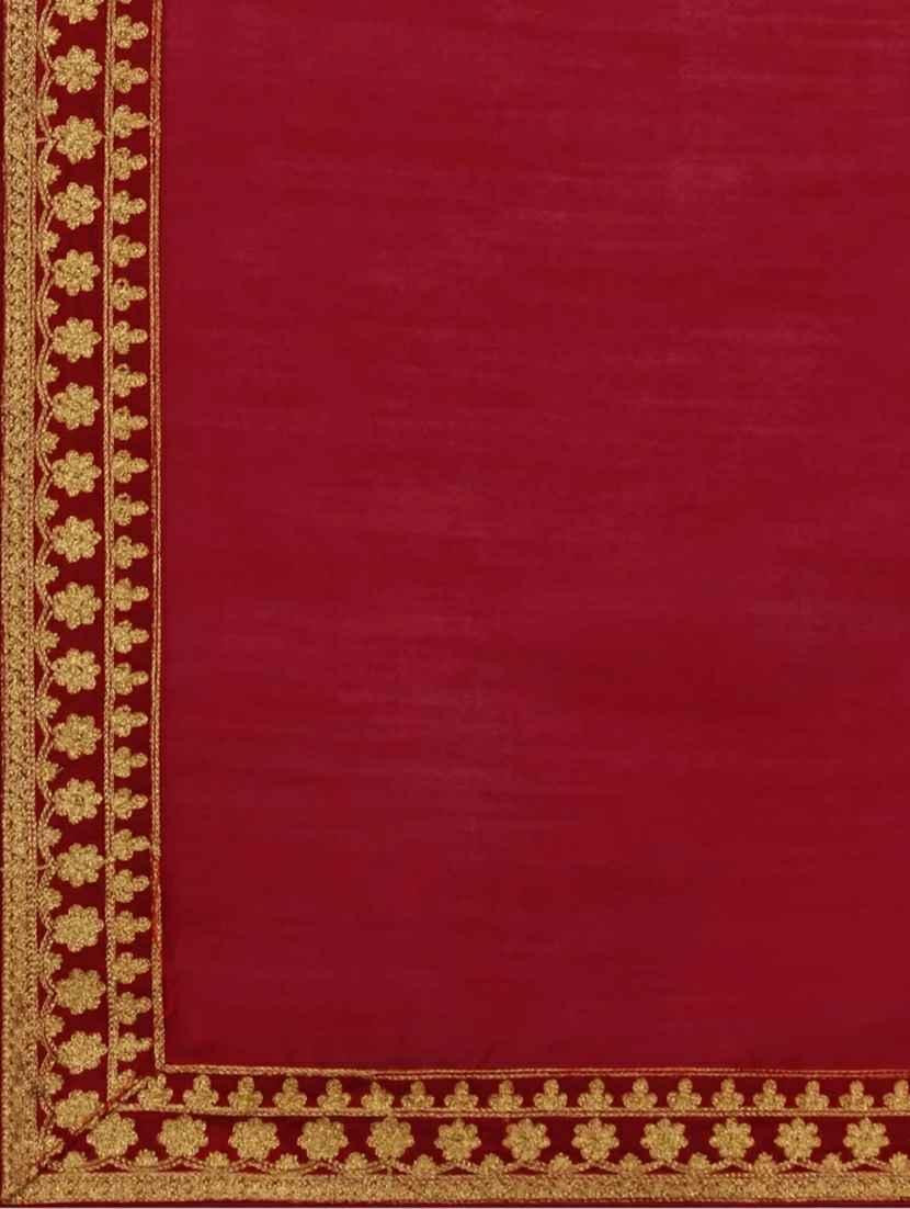 maroon embroidered saree with blouse - 19554972 - Standard Image - 3