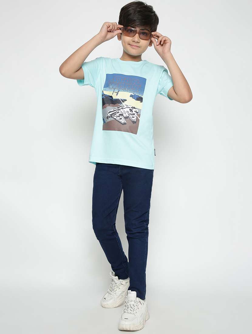 boys round neck front print t-shirt  - 19555015 -  Standard Image - 3