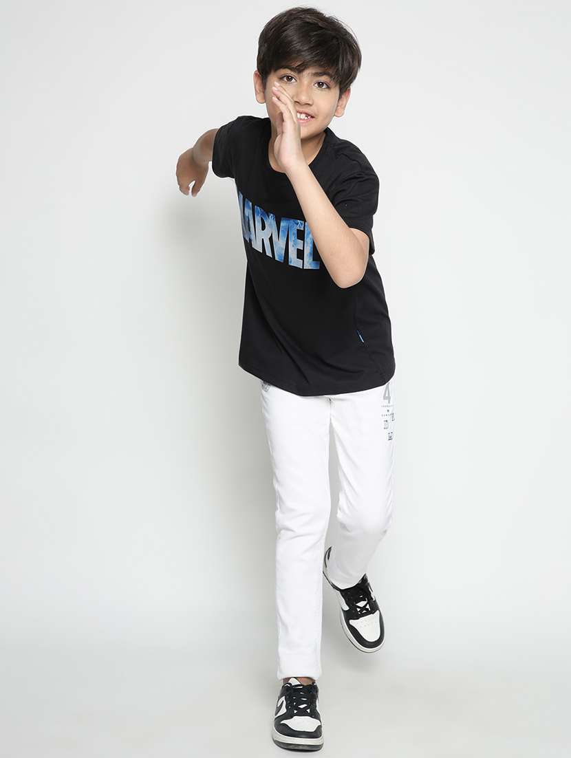boys round neck chest print t-shirt  - 19555017 -  Standard Image - 3