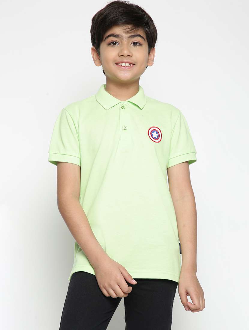 boys polo neck solid t-shirt 