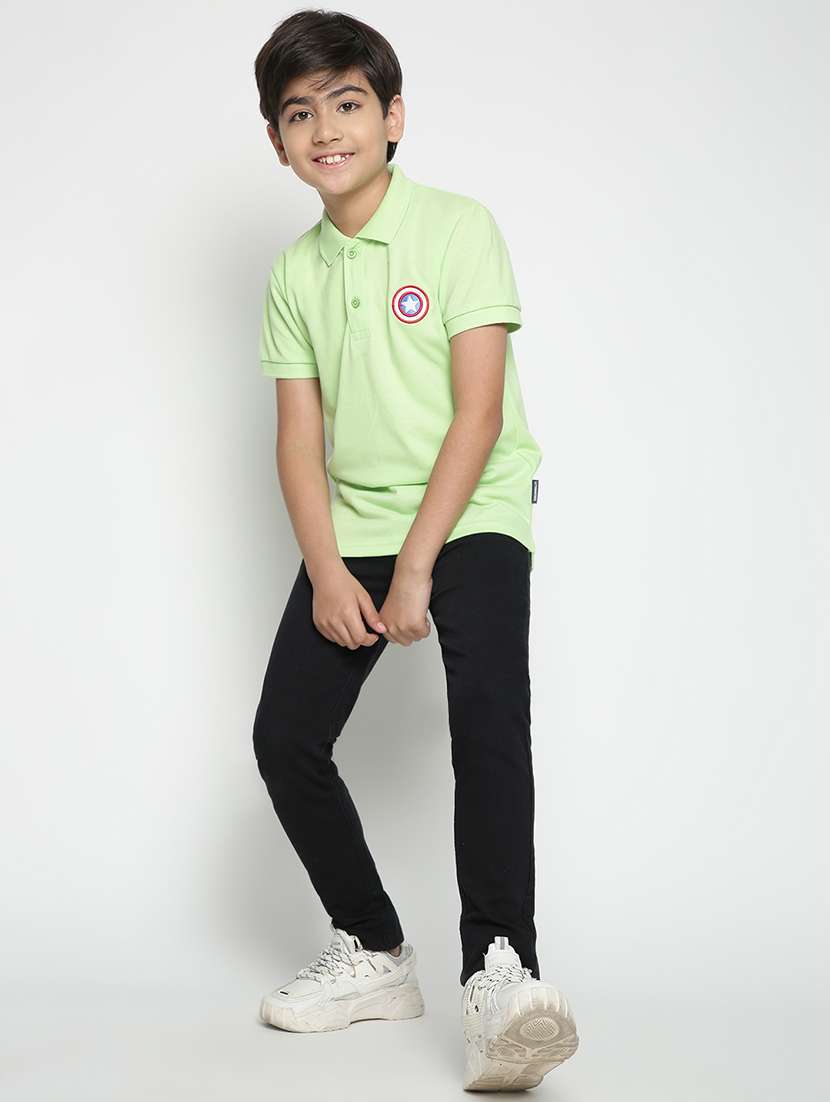 boys polo neck solid t-shirt  - 19555019 -  Standard Image - 3