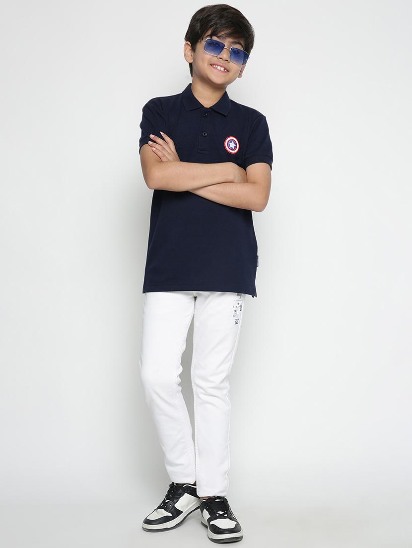 navy blue embroidered detailed polo t-shirt - 19555020 - Standard Image - 3
