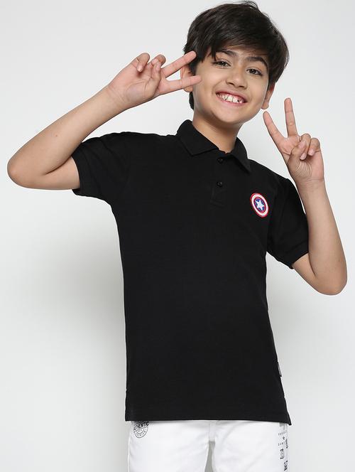 boys polo neck solid t-shirt - 19555021 - Standard Image - 0