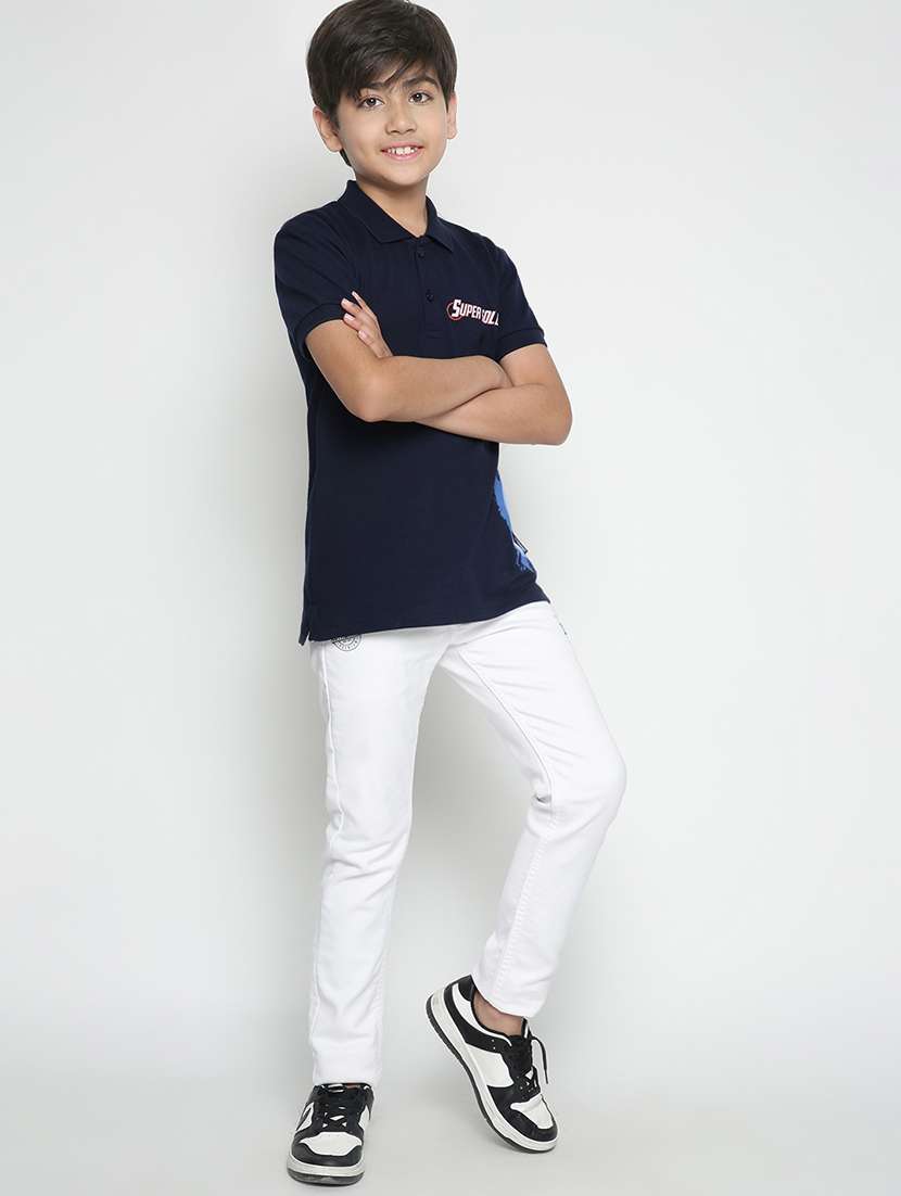 boys polo neck front print t-shirt  - 19555024 -  Standard Image - 3