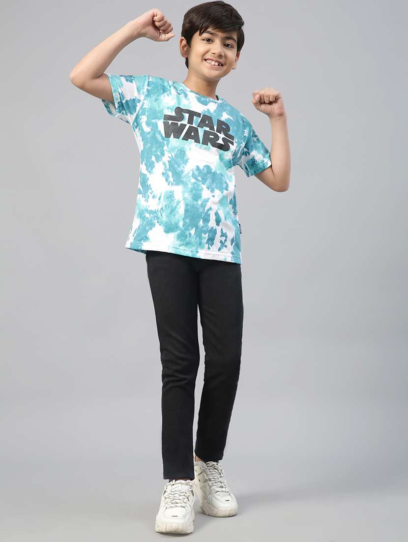 boys round neck front print tie-dyed t-shirt  - 19555031 -  Standard Image - 3