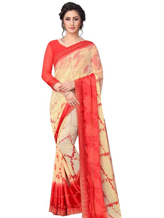 women printed saree with blouse - 19555292 - Zoom Image - 0
