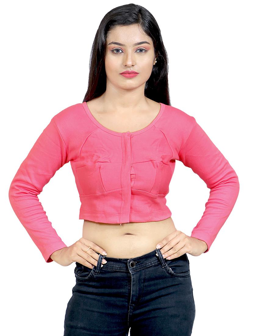 pink cotton regular blouse - 19562796 - Zoom Image - 0