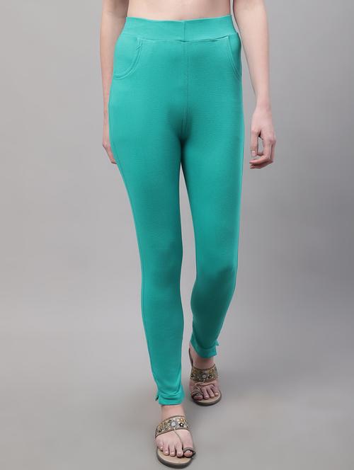green cotton leggings - 19562962 -  Standard Image - 0