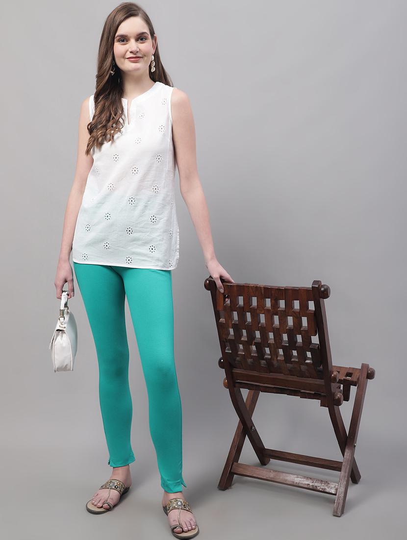 green cotton leggings - 19562962 - Standard Image - 3