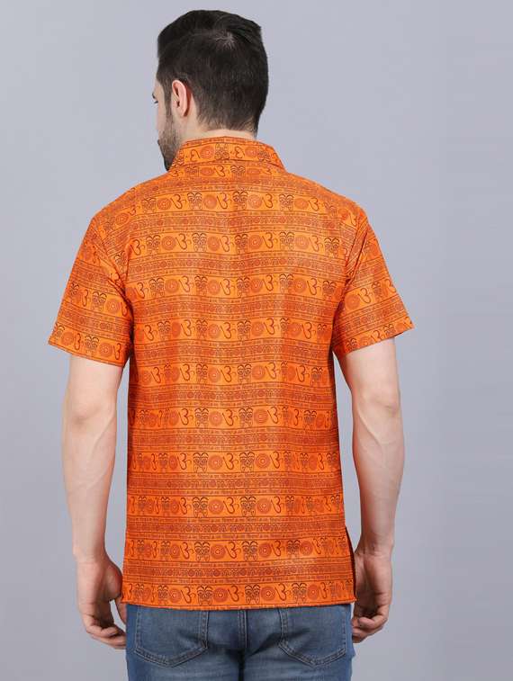 orange printed short kurta - 19564561 - Standard Image - 3