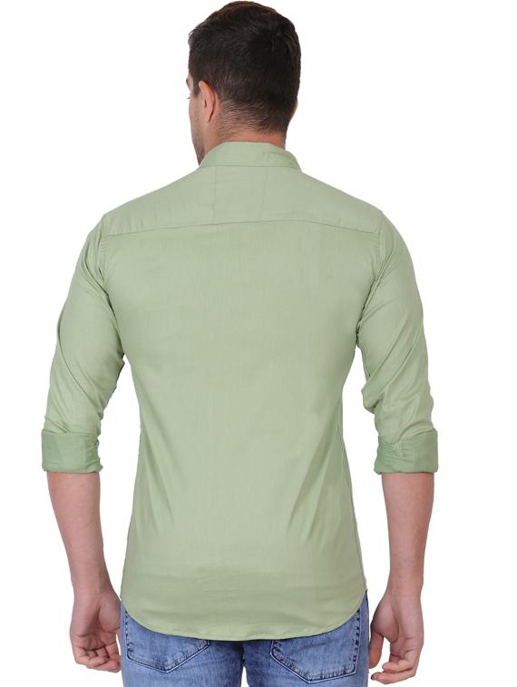 green cotton blend casual shirt - 19564636 - Standard Image - 3