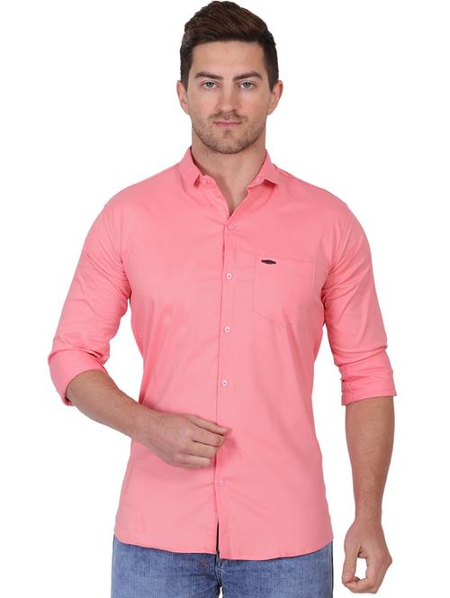 pink cotton blend casual shirt - 19564637 -  Standard Image - 0