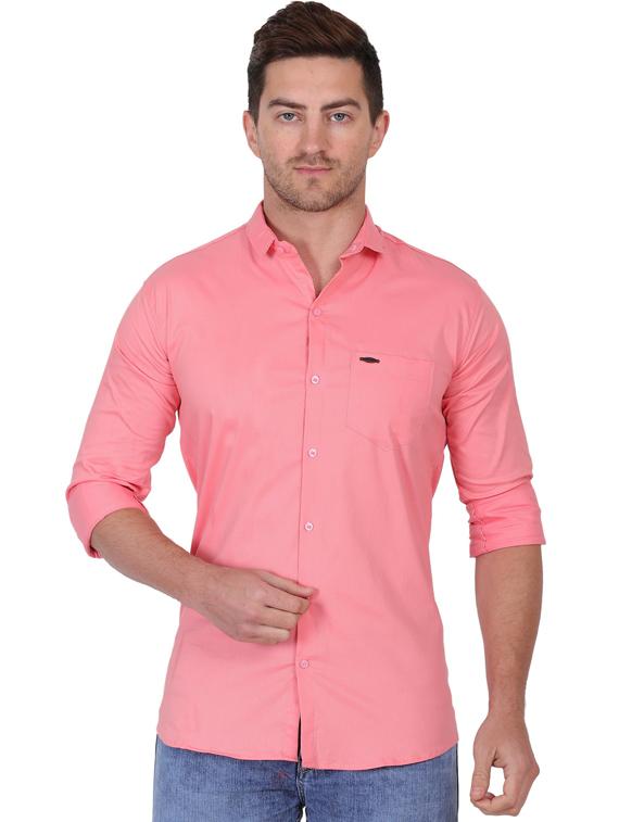 pink cotton blend casual shirt - 19564637 -  Zoom Image - 0