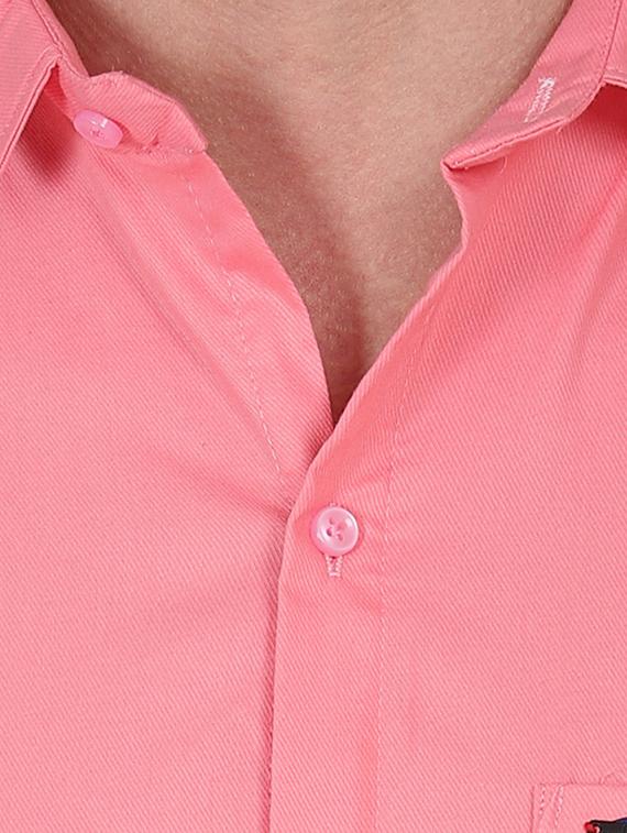 pink cotton blend casual shirt - 19564637 - Standard Image - 5