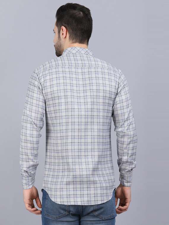 grey cotton blend casual shirt - 19564642 -  Standard Image - 3