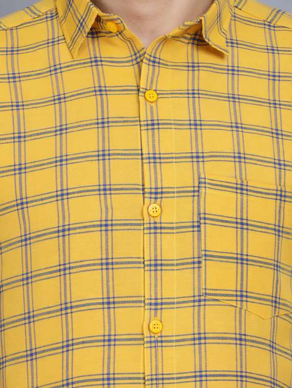 yellow cotton blend casual shirt - 19564652 - Standard Image - 5
