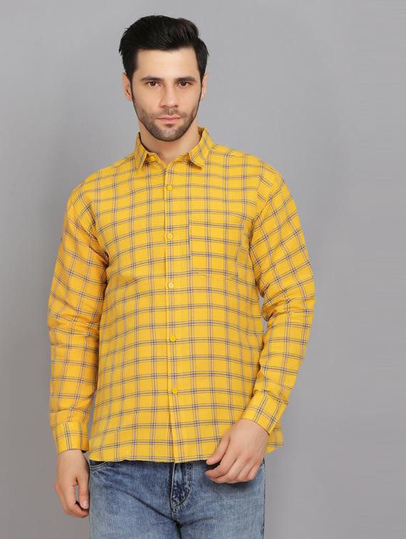 yellow checkered casual shirt - 19564655 - Zoom Image - 0