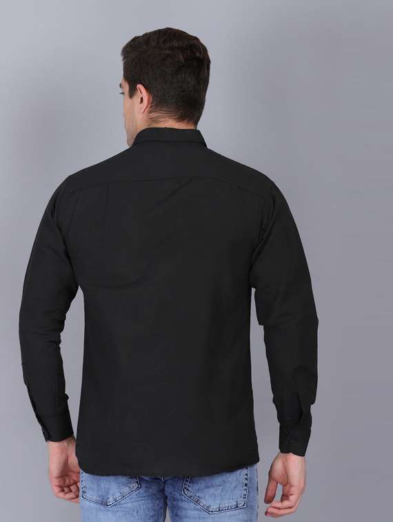 black cotton casual shirt - 19564678 -  Standard Image - 3