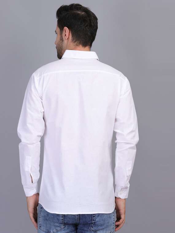 white cotton casual shirt - 19564679 -  Standard Image - 3
