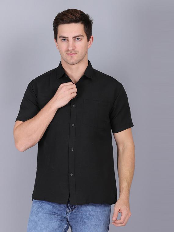 black cotton casual shirt - 19564682 - Zoom Image - 0
