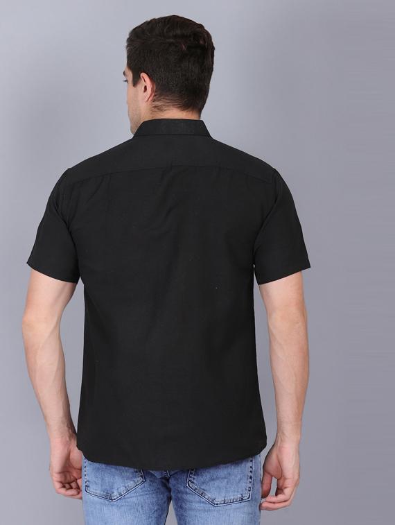 black cotton casual shirt - 19564682 - Standard Image - 3
