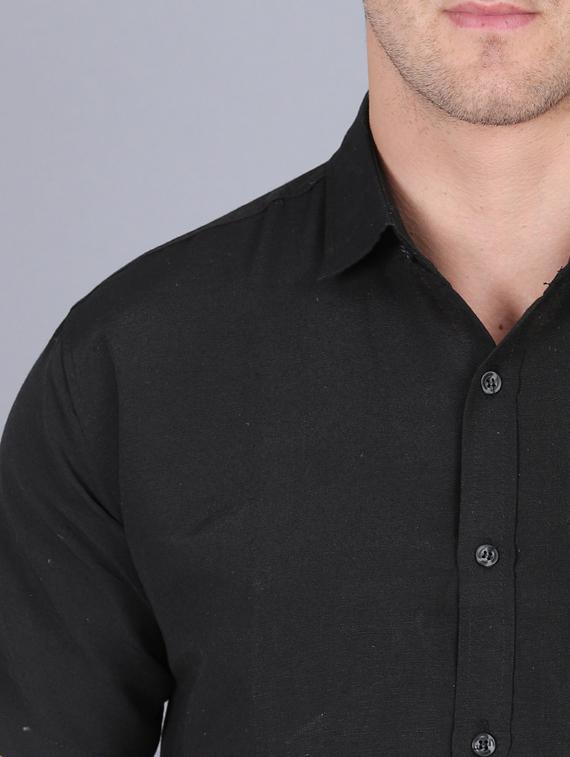 black cotton casual shirt - 19564682 - Standard Image - 5