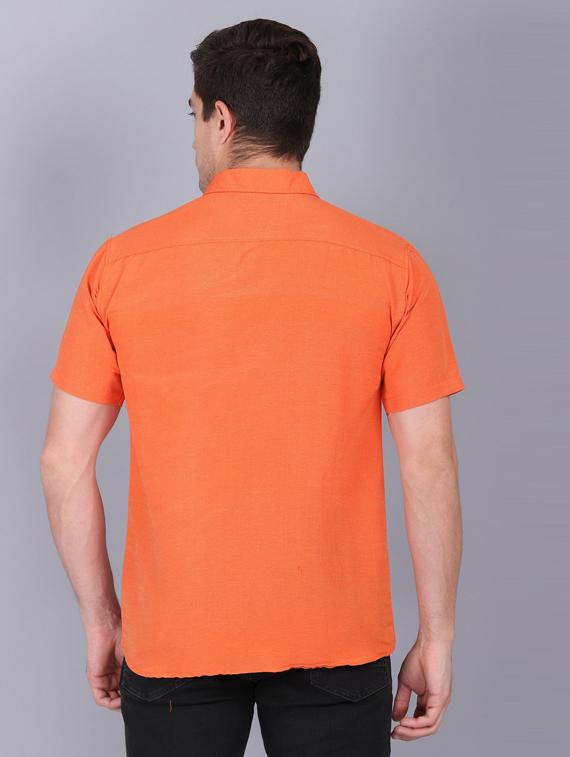 orange cotton casual shirt - 19564686 - Standard Image - 3