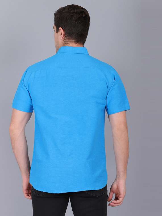 blue cotton casual shirt - 19564688 -  Standard Image - 3