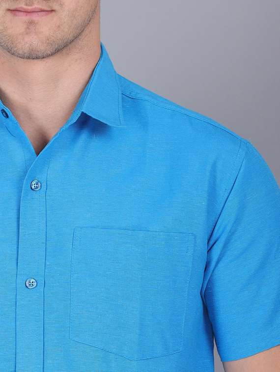 blue cotton casual shirt - 19564688 -  Standard Image - 5