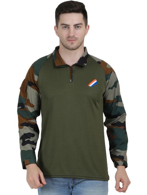 polo neck camouflage t-shirt - 19565787 - Standard Image - 0