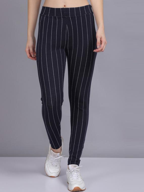dark blue cotton blend jeggings - 19565868 - Zoom Image - 0