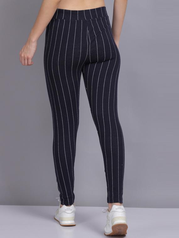 dark blue cotton blend jeggings - 19565868 - Standard Image - 3