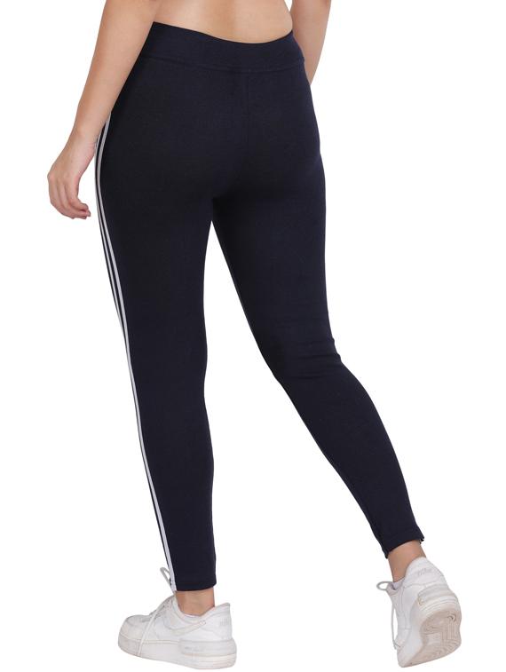 dark blue cotton blend jeggings - 19565885 - Standard Image - 3