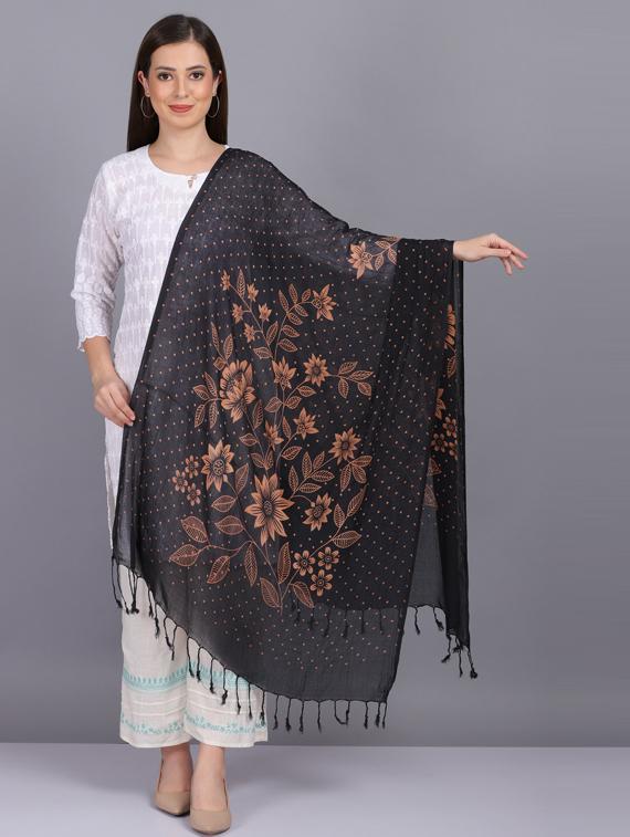 black printed dupatta - 19565937 - Zoom Image - 0