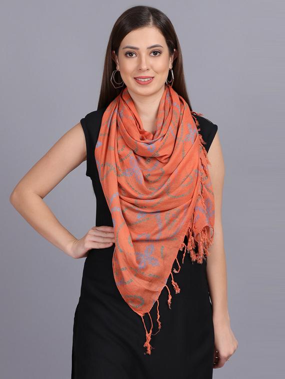 orange bandhani printed dupatta - 19565939 - Zoom Image - 0
