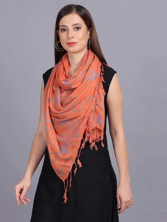 orange bandhani printed dupatta - 19565939 - Standard Image - 3
