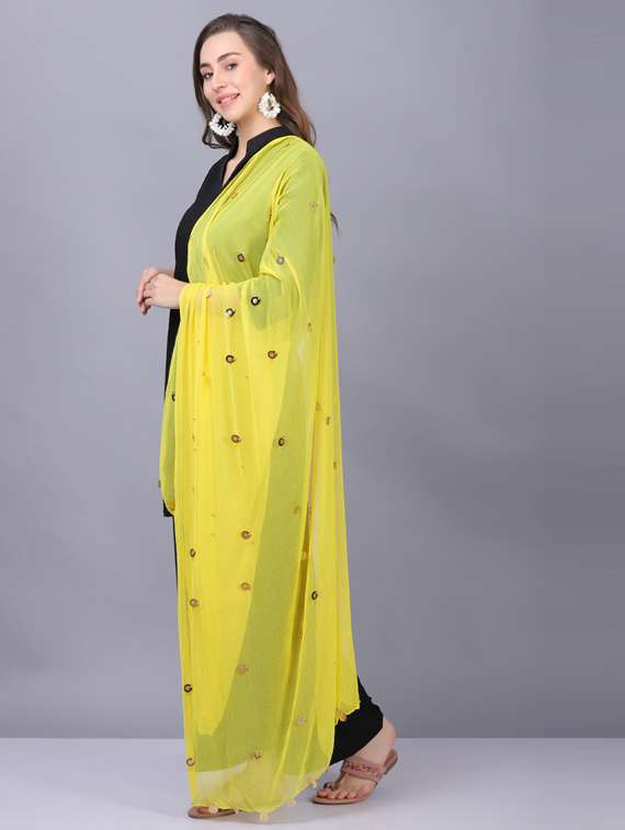 yellow solid dupatta - 19565944 - Standard Image - 3
