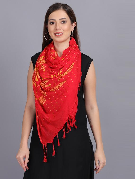 red printed dupatta - 19565955 - Standard Image - 3