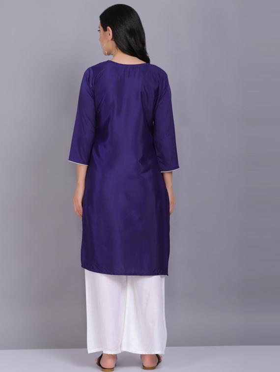 solid kurta palazzo set - 19566006 - Standard Image - 3