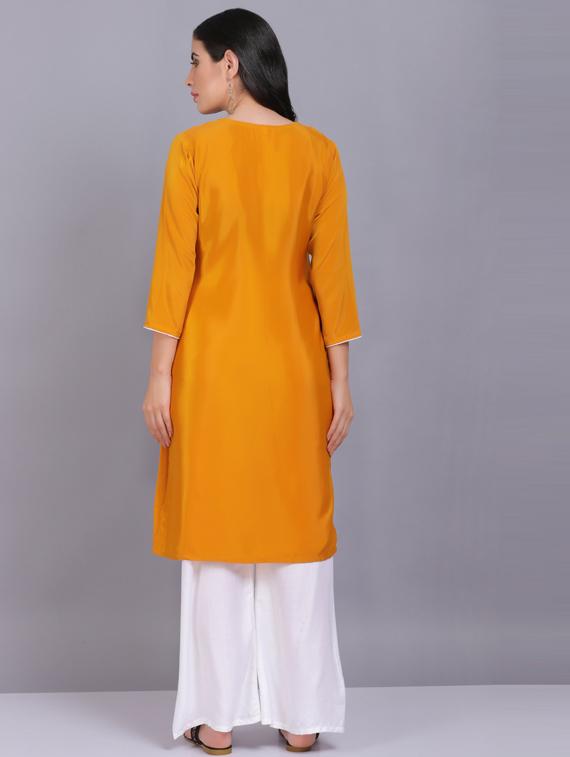 round neck kurta palazzo set - 19566008 - Standard Image - 3