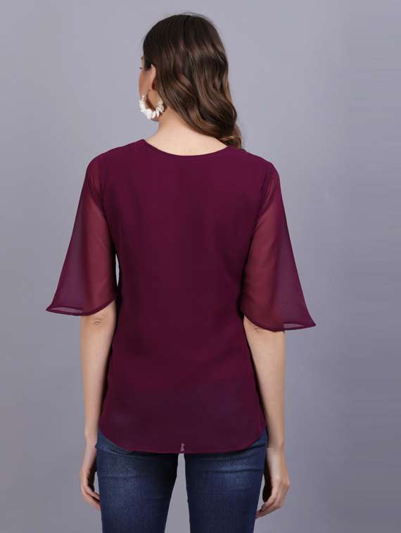 women's straight round neck top - 19566043 -  Standard Image - 3