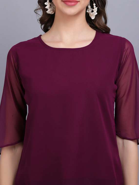 women's straight round neck top - 19566043 -  Standard Image - 5