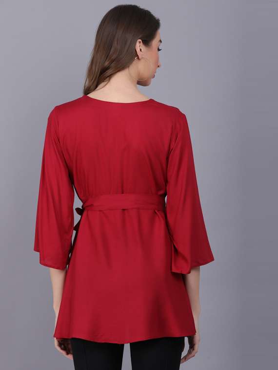 women's straight round neck top - 19566044 -  Standard Image - 3