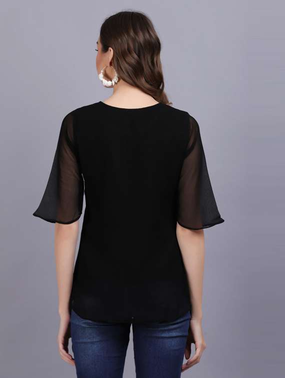 women's straight round neck top - 19566053 -  Standard Image - 3
