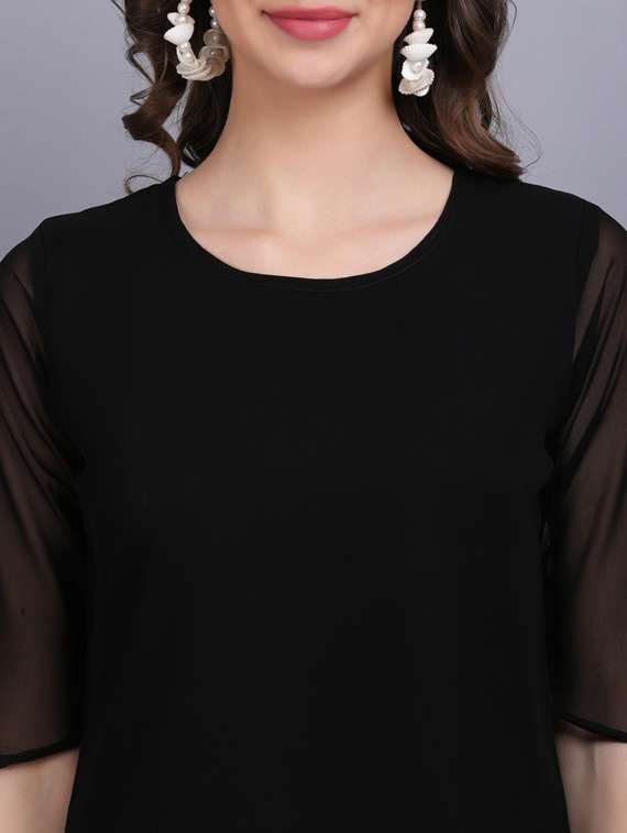 women's straight round neck top - 19566053 -  Standard Image - 5