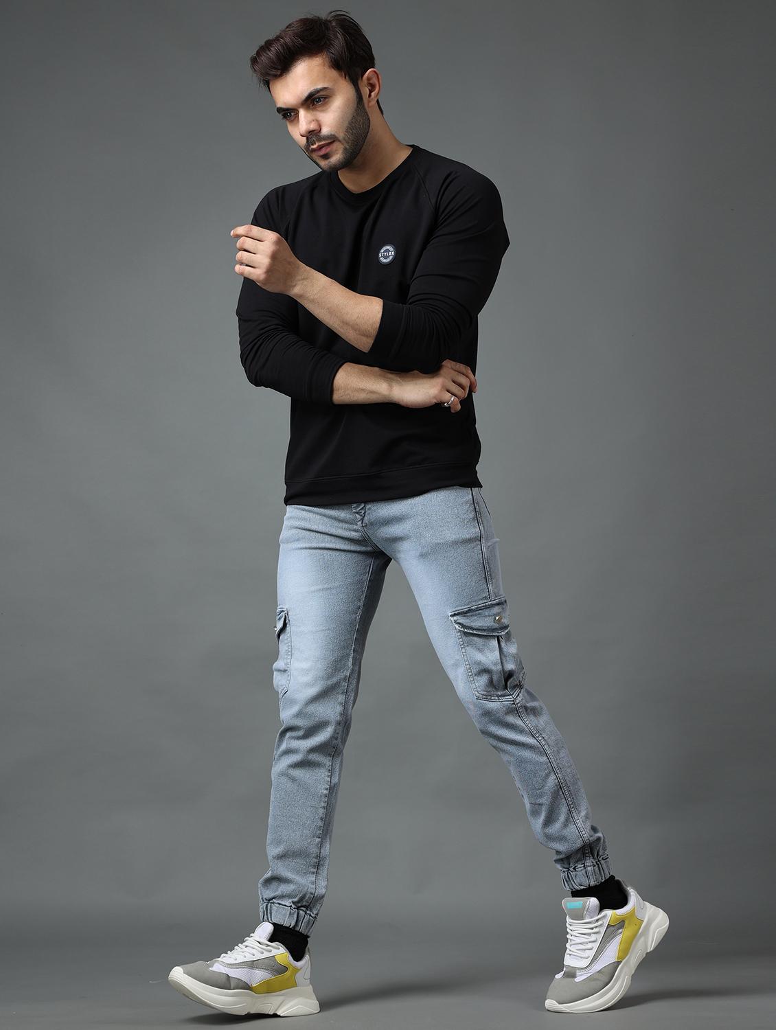 grey cotton blend joggers - 19566732 - Standard Image - 3