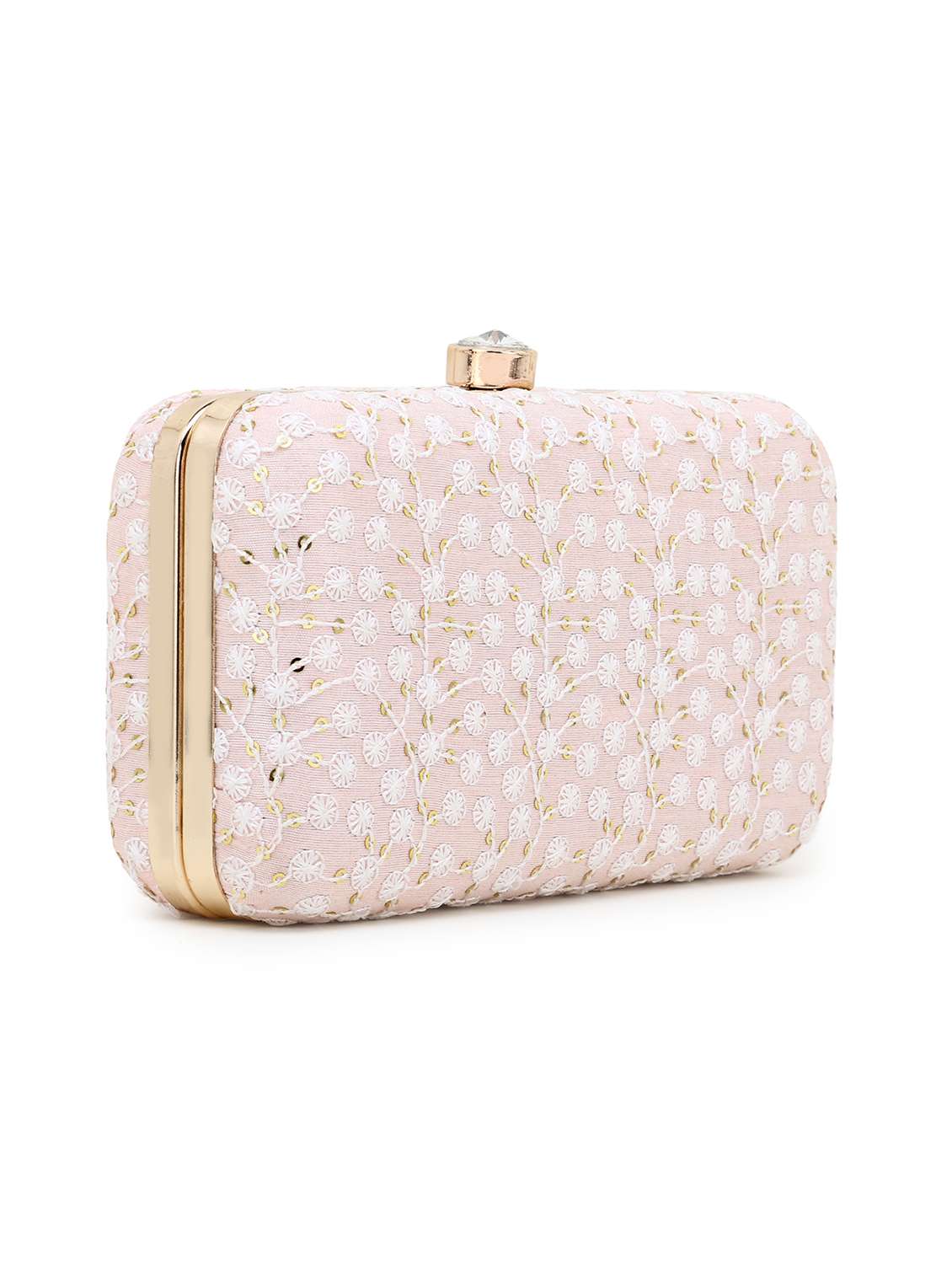 pink faux silk box clutch - 19567057 -  Standard Image - 3