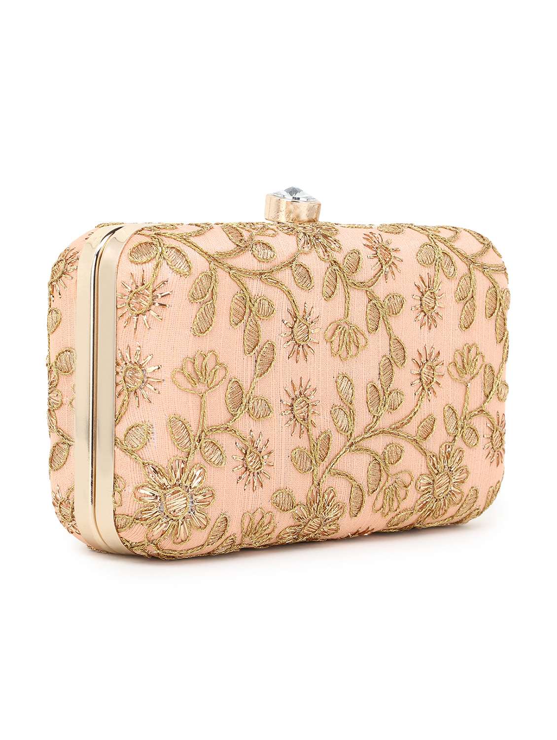 pink faux silk box clutch - 19567058 -  Standard Image - 3