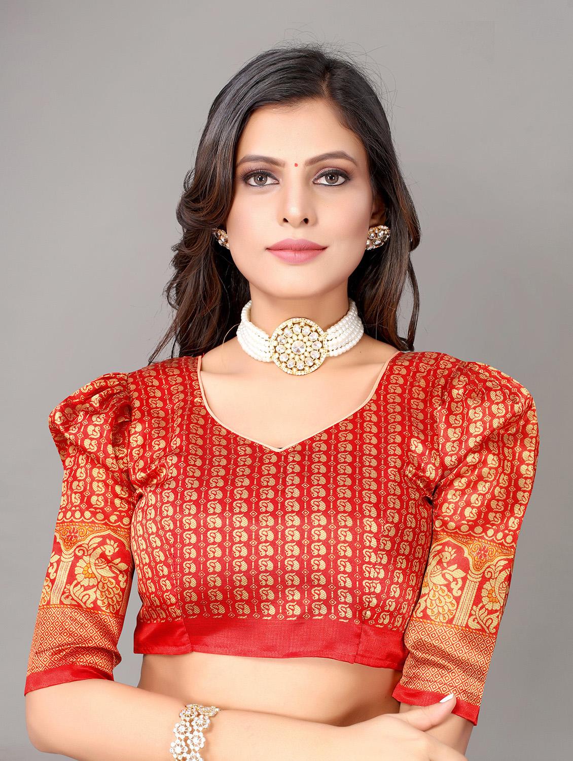 pack of 2 printed sarees with blouse - 19567219 - Standard Image - 3